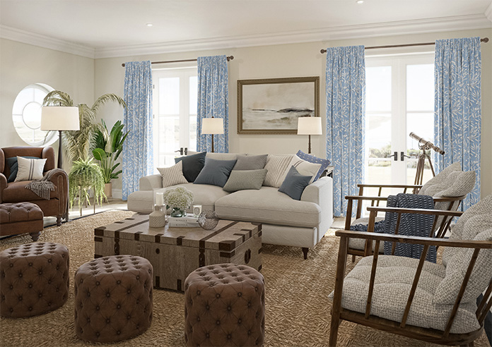 Aviary Velvet, Denim - Made to Measure Curtain - Image 8